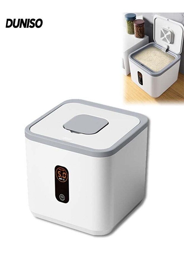 Rice Dispenser, Airtight Household Rice Storage Container with Free Measuring Cup, Multifunctional