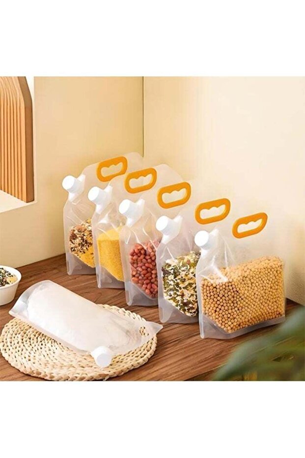 5 PCS Food Sealing Bags For Storage, Rice Sorting Bags, Transparent Insect-Proof Food Storage Seala
