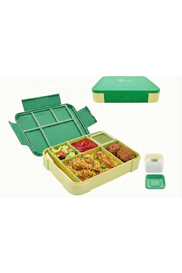 Premium Leak Proof Bento Lunch Box with 6 Compartments – BPA Free, Microwave Safe lunch box for Adu