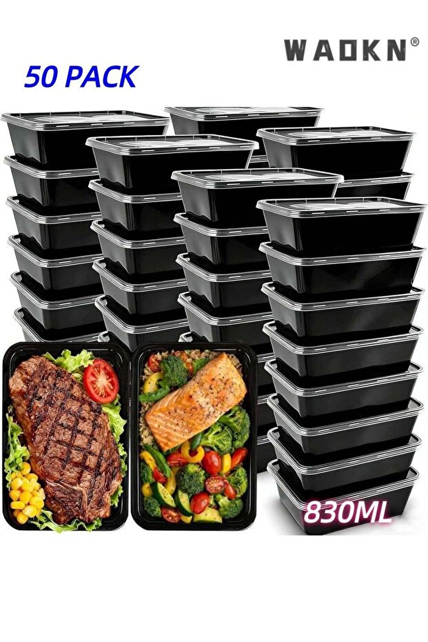 50 Pack Meal Prep Containers, Reusable To-Go Food Containers Plastic Bento Boxes with Lids, Food St