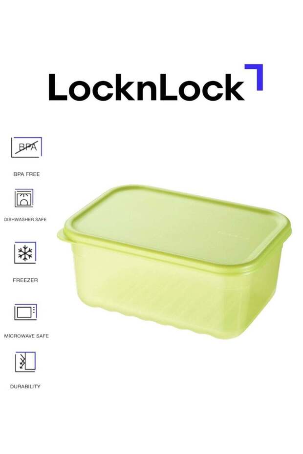 LocknLock Fresh Block Rectangular Food Container 1.5L BPA-Free Airtight Lid, Antibacterial, Stackab