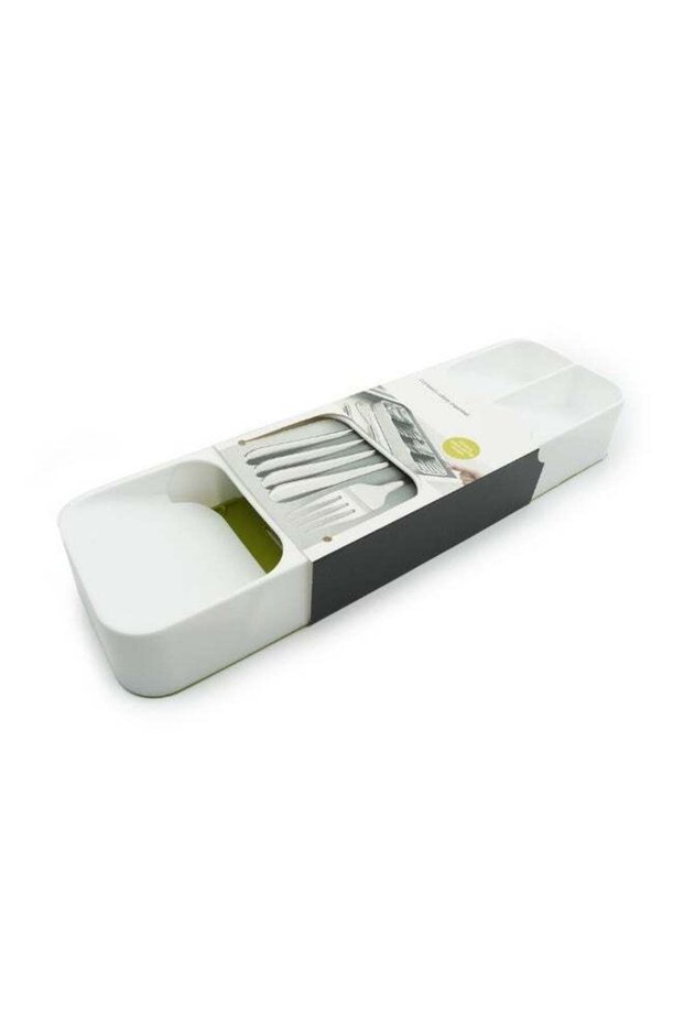 Beram Kitchen Drawer Cutlery Organizer Tray 39.6×11×5.5 cm – White Utensil Holder Rack for Spoons,