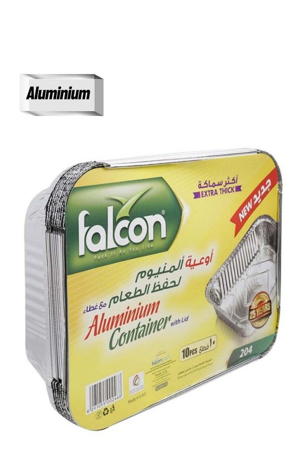 Falcon Extra Thick Aluminium Food Storage Lid Containers Silver
