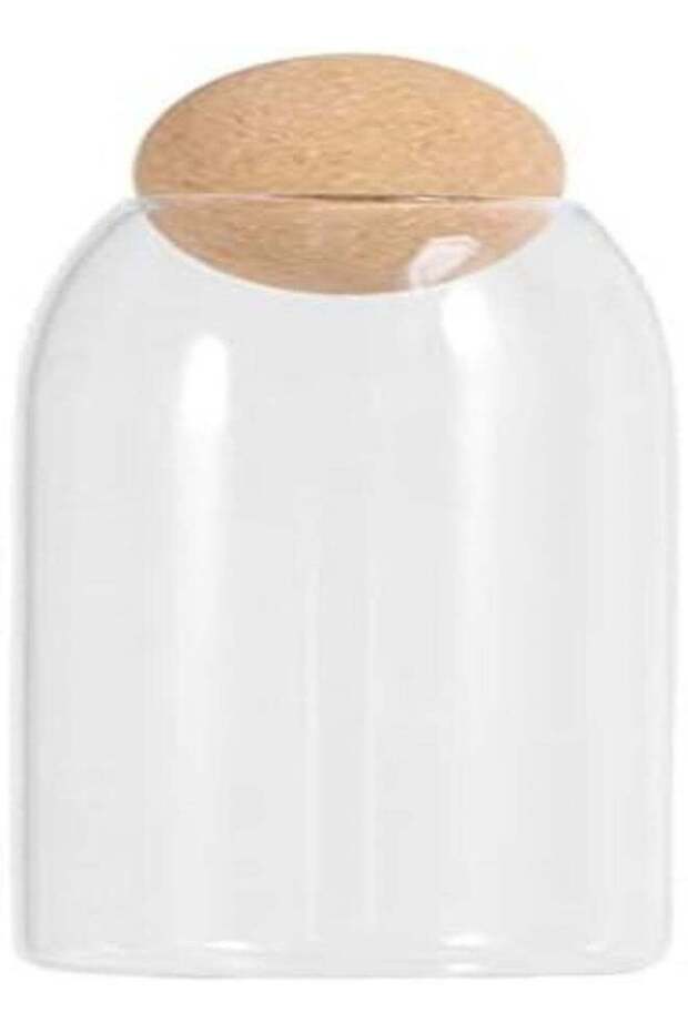 Yardwe Glass Food Storage Jar Heatproof Borosilicate Airtight Sealed Food Can Canister With Cork Fo