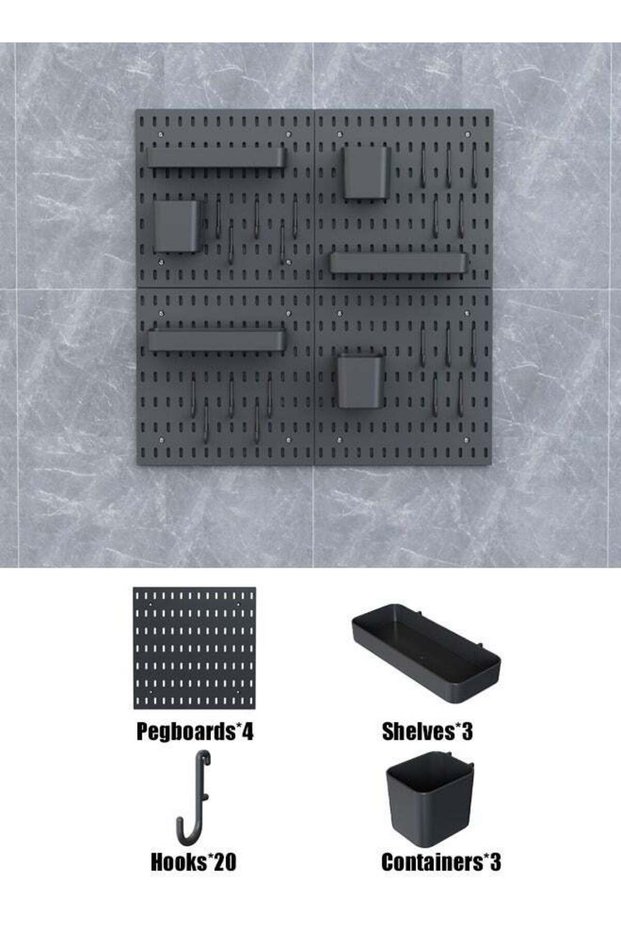 Pegboard Wall Organizer Kit, Wall Shelf Storage Display Rack, 4 Pack Modular Hanging for Wall Organ