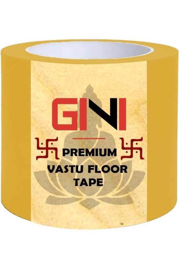 GINI Vastu Floor Tape Yellow 4 Inches x 25 Yards | Self-Adhesive Floor Marking Tape for Home, Offic