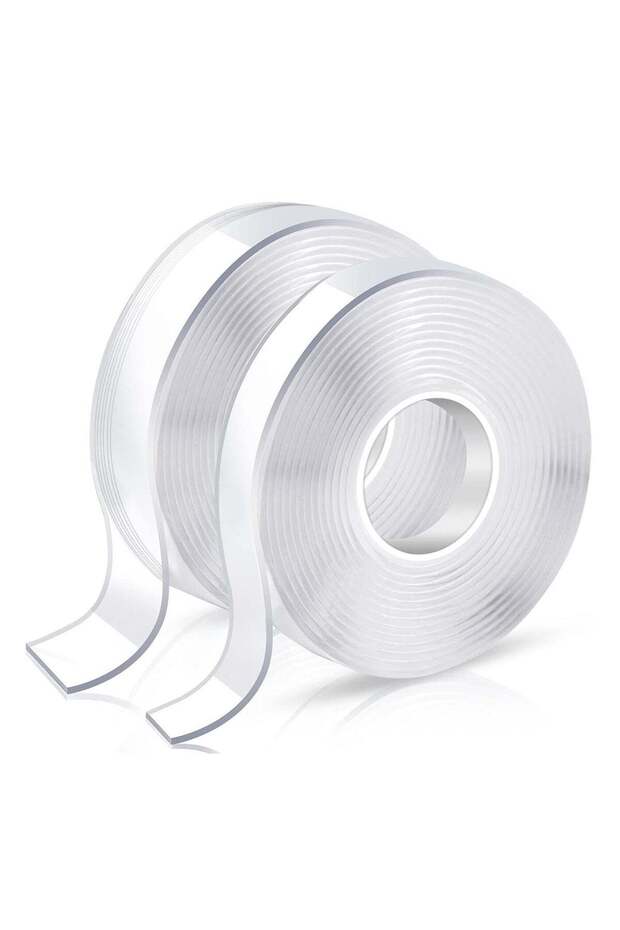 Strong Adhesive Double Sided Tape Heavy Duty for Kitchen and Home Use, Transparent Traceless Acryli