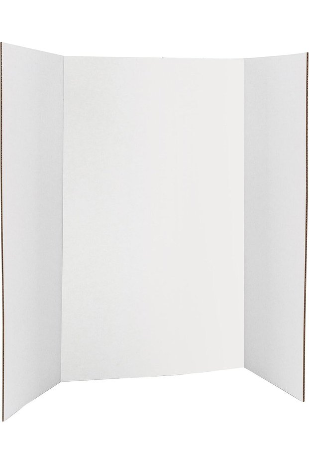 ARS® White Tri-Fold Presentation Boards, 2 Pack - Lightweight Display Boards for School Projects, E