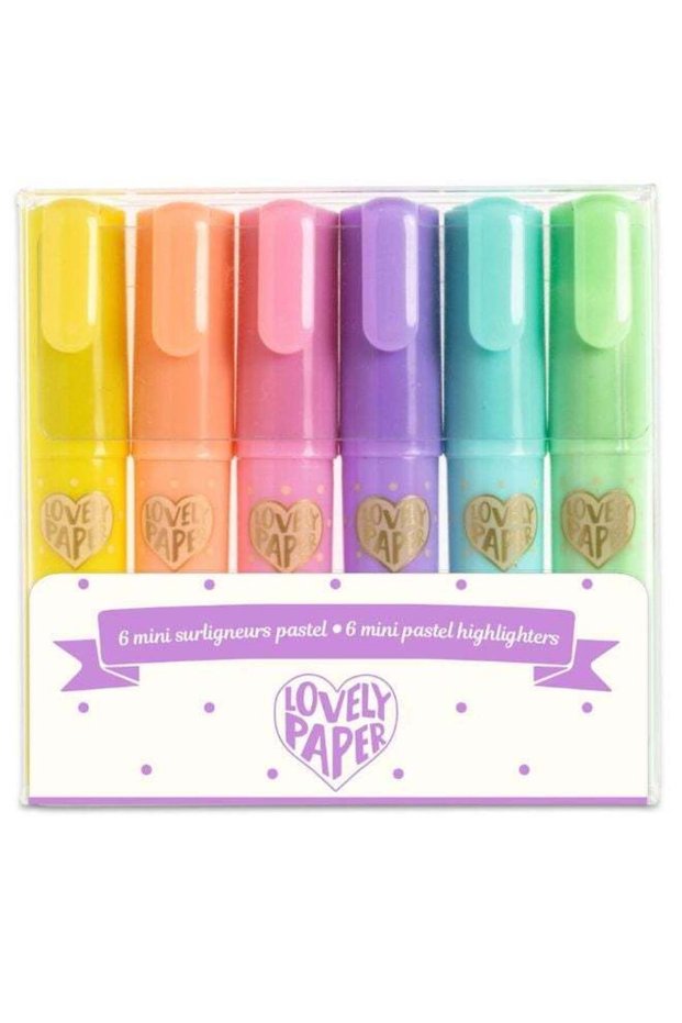 6 Mini Pastel Highlighters