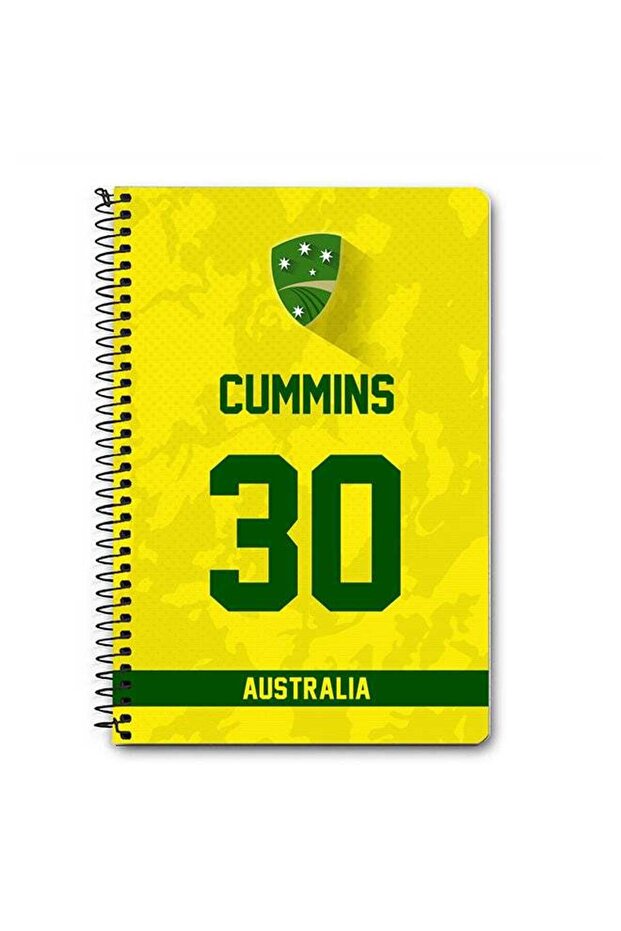 Designer A5 Spiral Notebook Memo Notepad Journal Player - Pat Cummins, Jersey Number -30 (With Logo