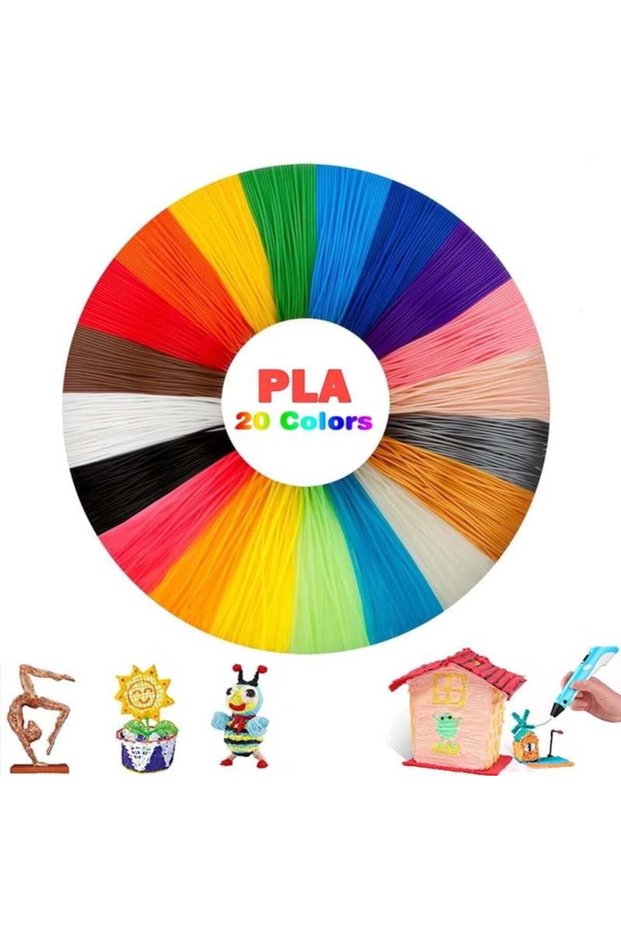 PLA Filament 1.75mm Diameter, Biodegradable Material, 20 Vibrant Colors - High Accuracy Smooth Prin