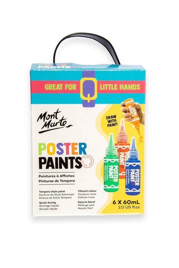 6-Piece Poster Paint 60ml Content Per Bottle Multicolour