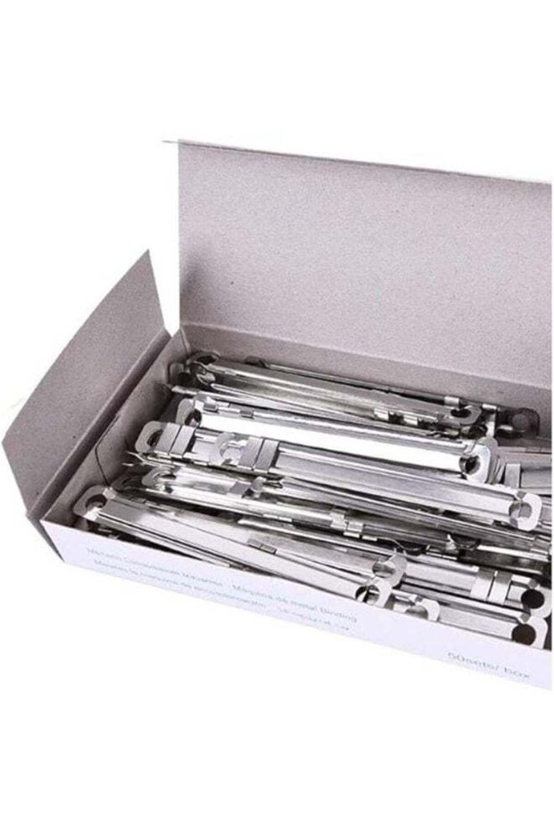 Metal Paper Fastener File Fastener 8CM Between 2 Hole,Box of 50 Complete Sets Binding Folder