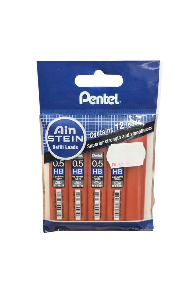 Pentel Refill Leads With Superior Strength And Smoothness 0.5X60mm- 12pcs