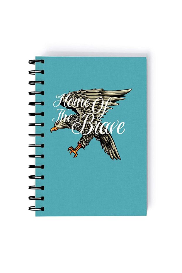 Home Of Brave Design Rectangle Spiral A5 Notebook Multicolour