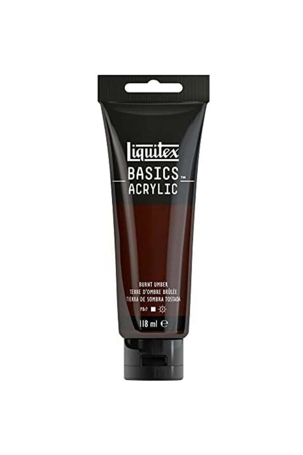 Basics Acrylic Colour Paint Tube 118ml Content Burnt Umber Row