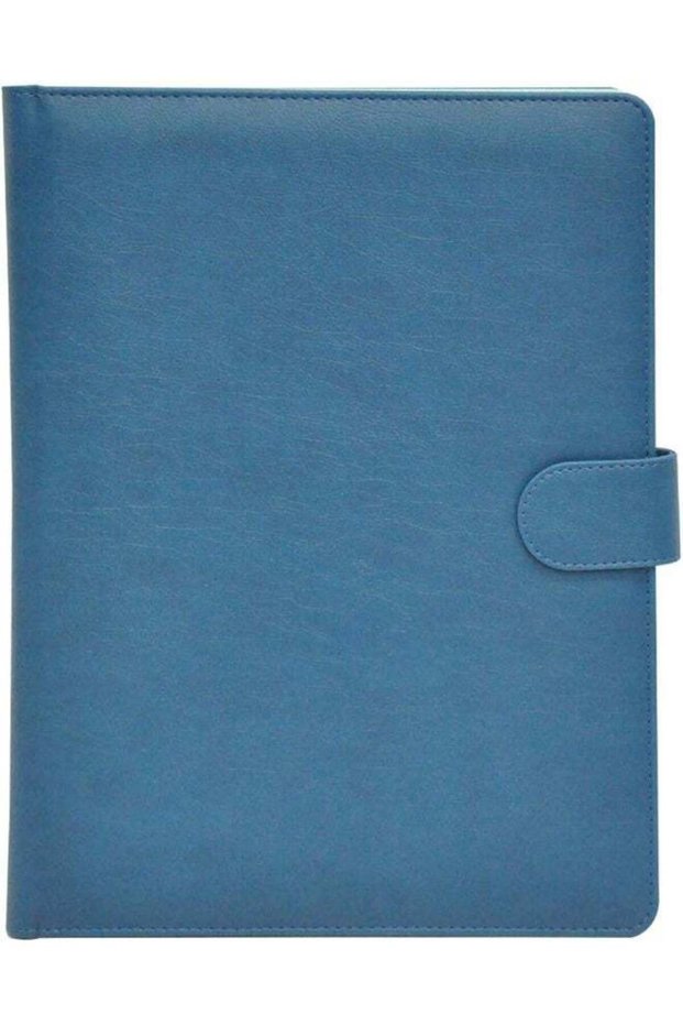 FIS Executive Folder with Italian PU Cover and Writing Pad - Blue, 80 Sheets Blue