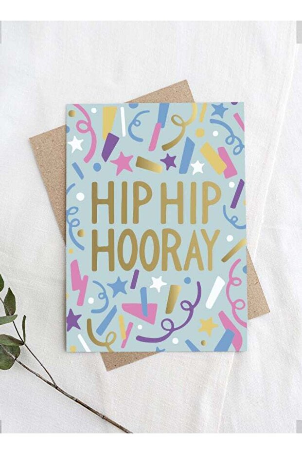 Hip Hip Hooray Congratulations Greeting Card – Celebration Card for Graduation, New Job, Exam Resul