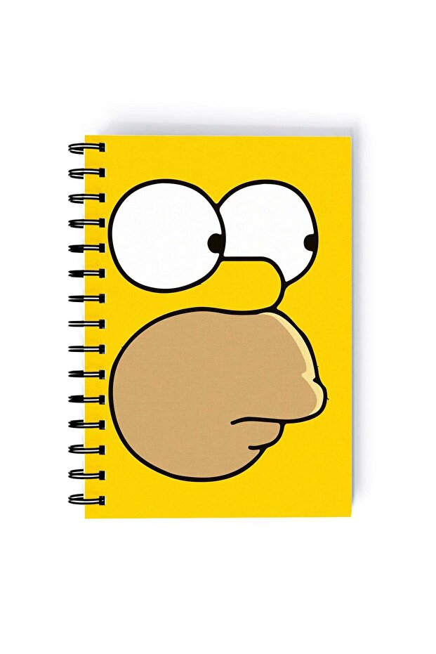 The Simpsons Face Printed Spiral A5 Notebook Yellow/Black/White