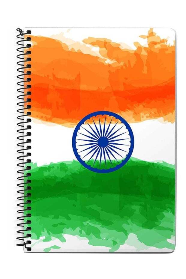 A5 Spiral Notebook White/Orange/Green