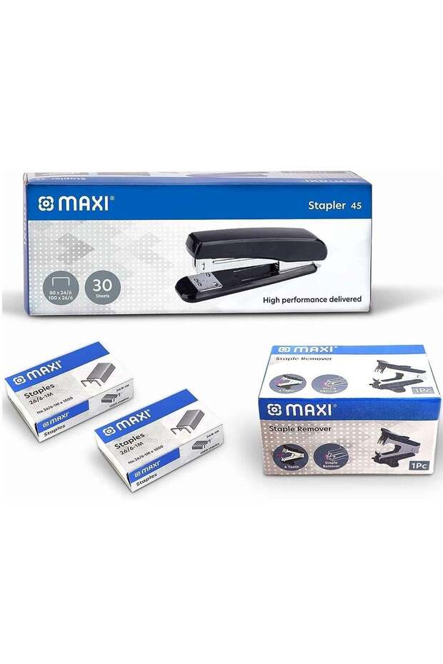 Desktop Stapler With Staple Remover And Two Packs of Pins Assorted Colours
