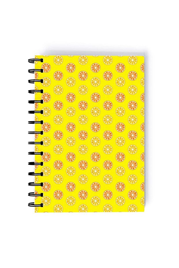 Spiral A5 Notebook Pattern Cute Daisy Orange and Yellow Aesthetics