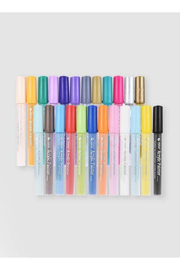 Pack Of 24 Acrylic Painter Highlighter Multicolour
