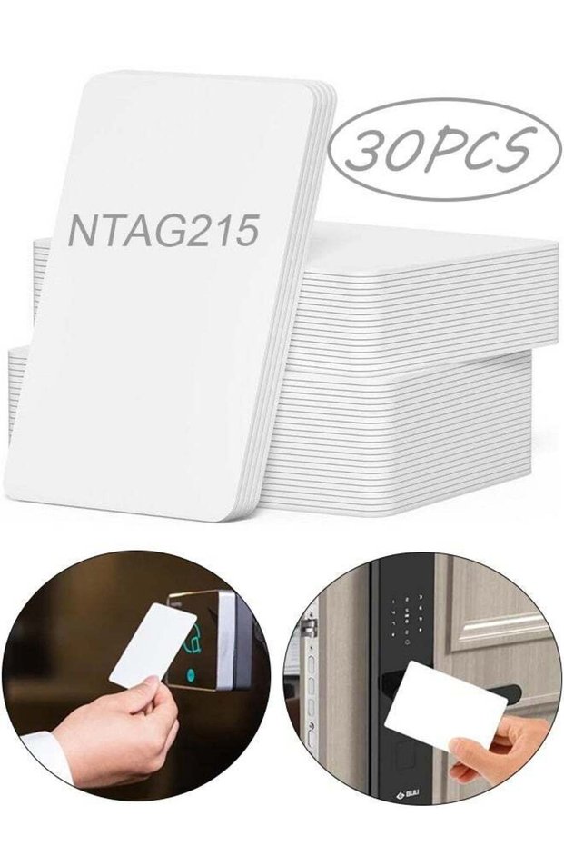 30PCS NFC Tags NTAG215 NFC 215 Cards,504 Bytes Memory NFC Business Card Blank NFC Cards Ntag215 NFC