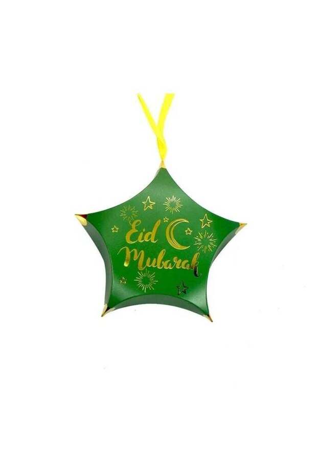 Green Eid Mubarak New Style Star Candy Gift Box Packaging 12 Pieces