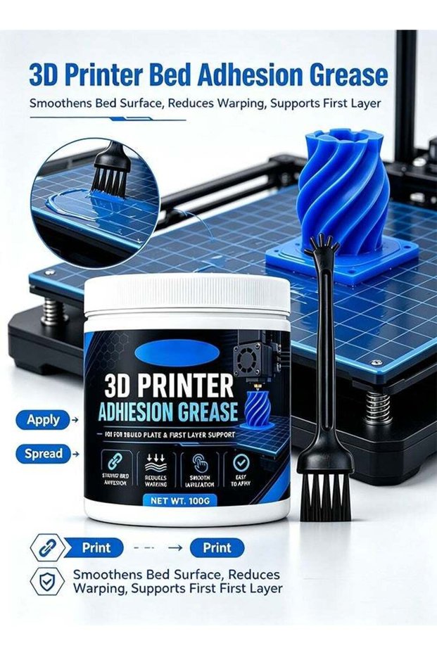 3D Printer Adhesive Glue Bed Weld Original, Strong Grip Reduces Warping-For ABS, ASA, PLA, & PETG F