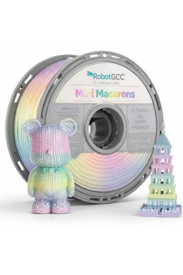 RobotGCC Mini Macarons Multicolor Gradient PLA 3D Printer Filament 1.75mm 1KG, Mini Macaron Pastels