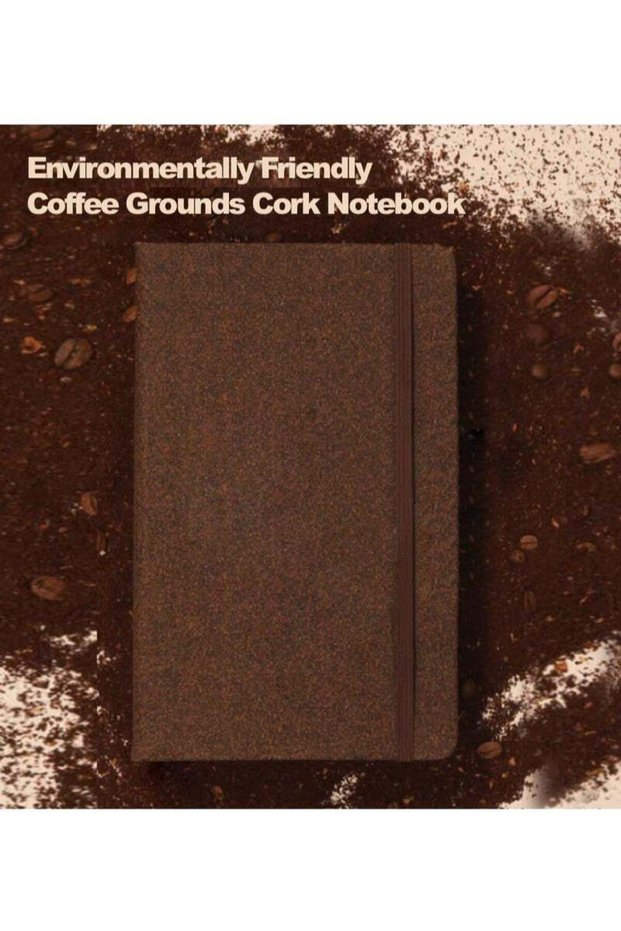 [2-Pack]Coffee grounds cork notebook,Journal，90 Sheets/ 180 Pages 100GSM Thick Cream Paper,Writing,