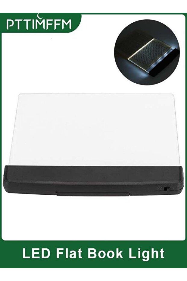 LED Flat Book Light, Full Page Illuminator with Eye-Friendly Warm Light, Adjustable Brightness & Po