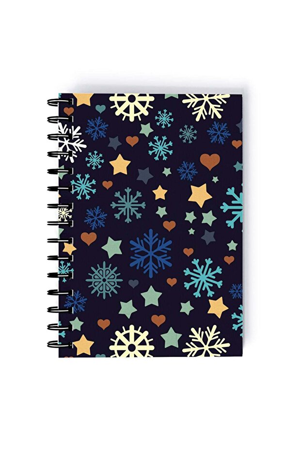 Winter Theme Rectangle Spiral A5 Notebook Multicolour