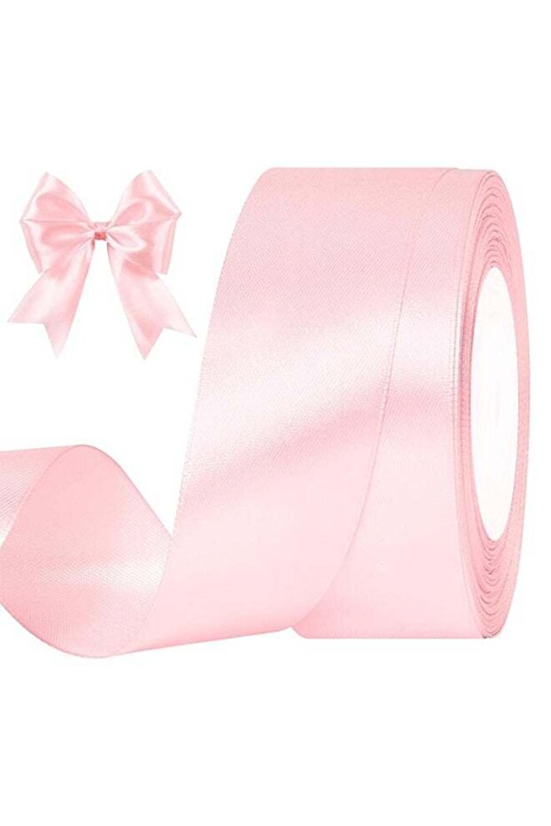 Baby Pink Satin Ribbon - 1-1/2 Inches x 25 Yards Fabric Satin Ribbon for Gift Wrapping, Crafts, Hai
