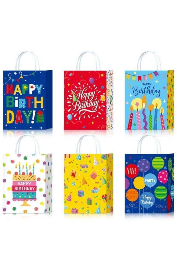 16PCS Gift Bags with Handle Assorted Premium Gift Bags Use for Birthdays, Baby Shower,weddings,Part