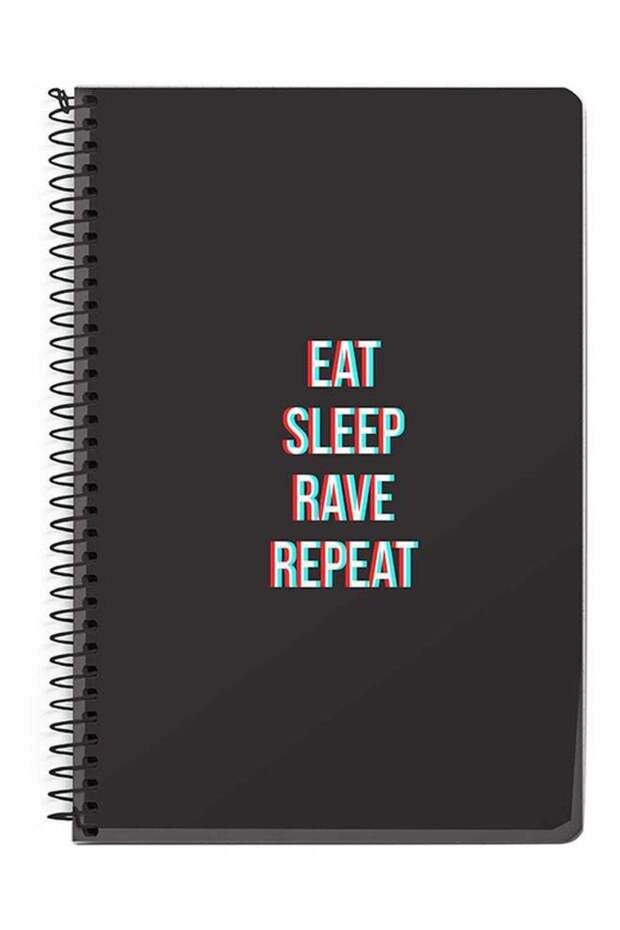 Rave Routine A5 Spiral Notebook Grey/White