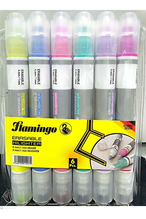 Twin Sided Erasable Hilighter 6Pieces