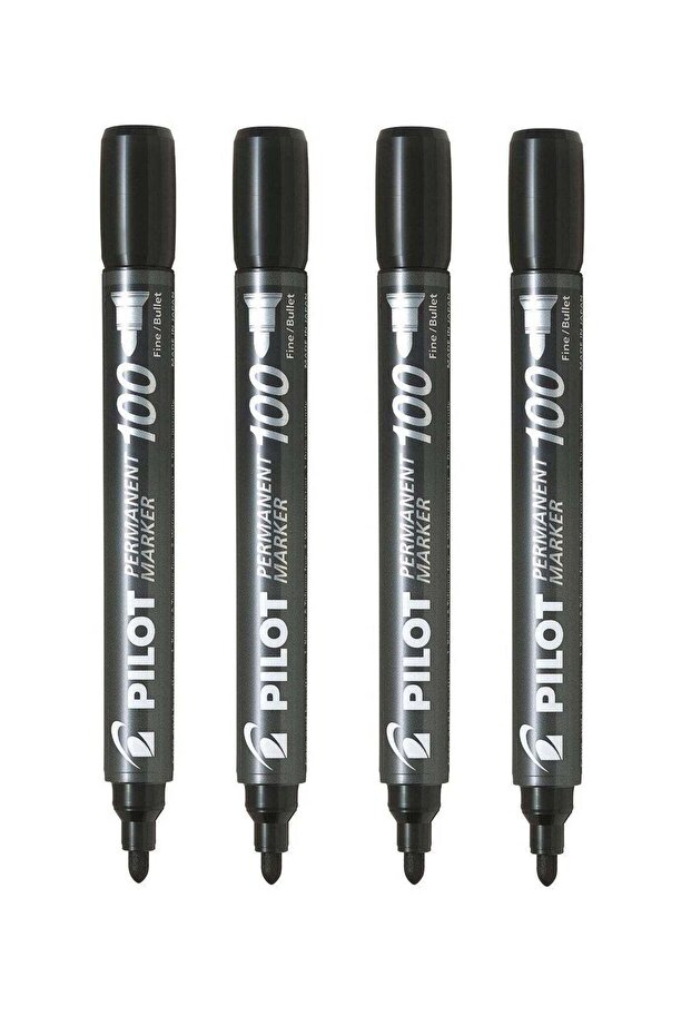 4-Piece Bullet Tip Permanent Marker Black Ink