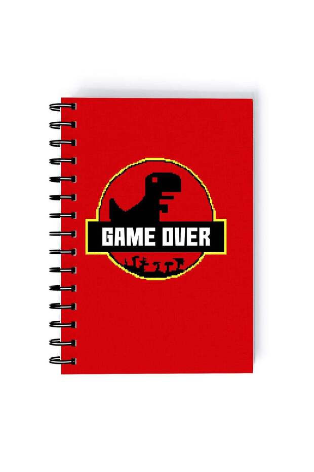 Funny Game Over Rectangle Spiral A5 Notebook Multicolour