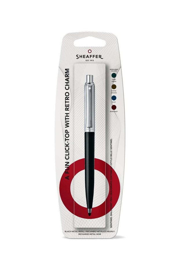 Sentinal Ballpoint Pen With Chrome Trim And Black Barrel
