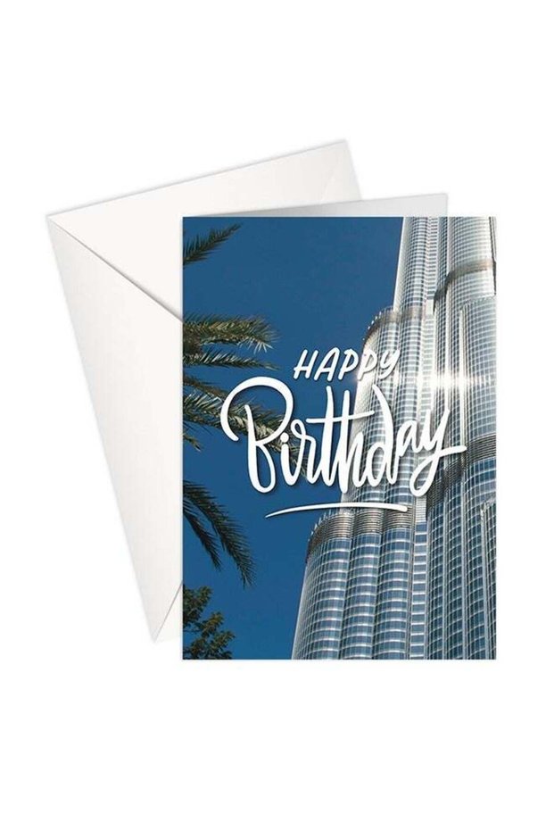 Burj Khalifa Birthday Greeting Card – Celebrate with Iconic Dubai Skyline