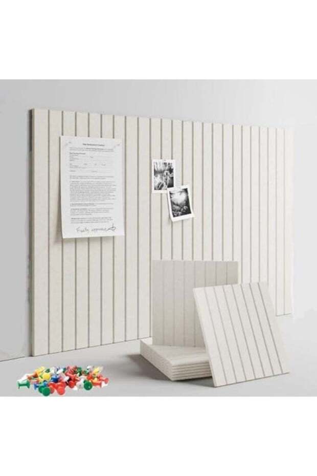 Vertical striped felt board 3D stereoscopic wall sticker,total 60 x 90 cm, Pack of 6 Felt Board, Me