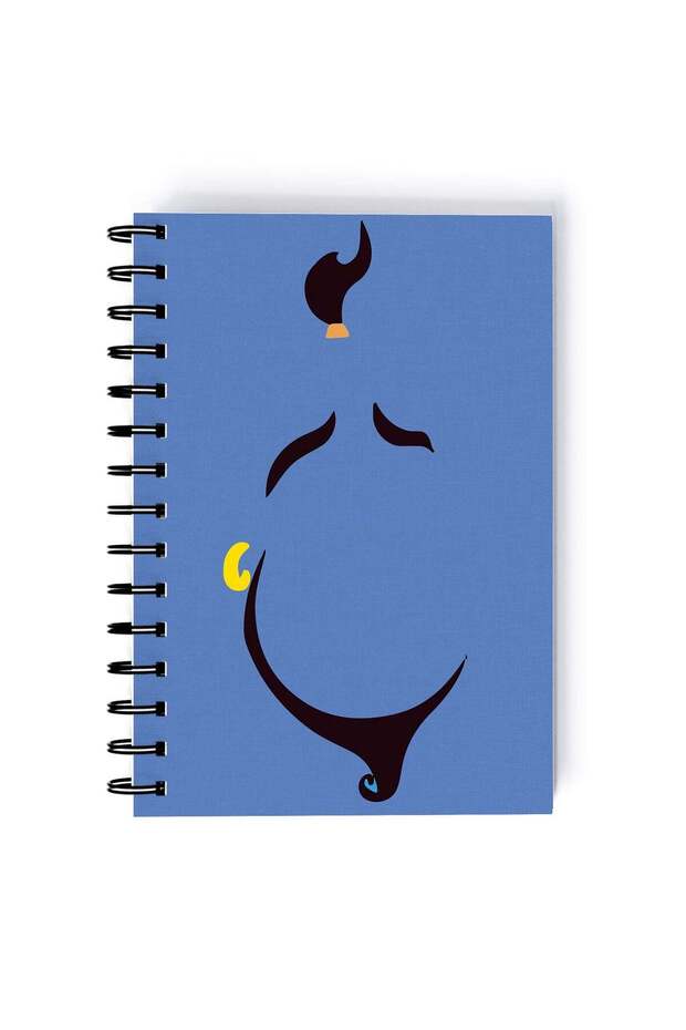 Genie Quote Printed Spiral A5 Notebook Yellow/Blue/Brown
