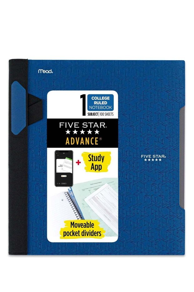 Five Star Advance Spiral Notebook, 1 Subject, College Ruled Paper, 100 Sheets, 27.9x21.5cm (11" x 8