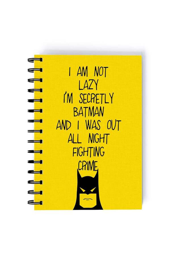 Spiral A5 Notebook Batman Funny Retro Comic I am not lazy quote Retro Comic