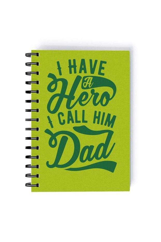 I Have A Hero Quote Rectangle Spiral A4 Notebook Green