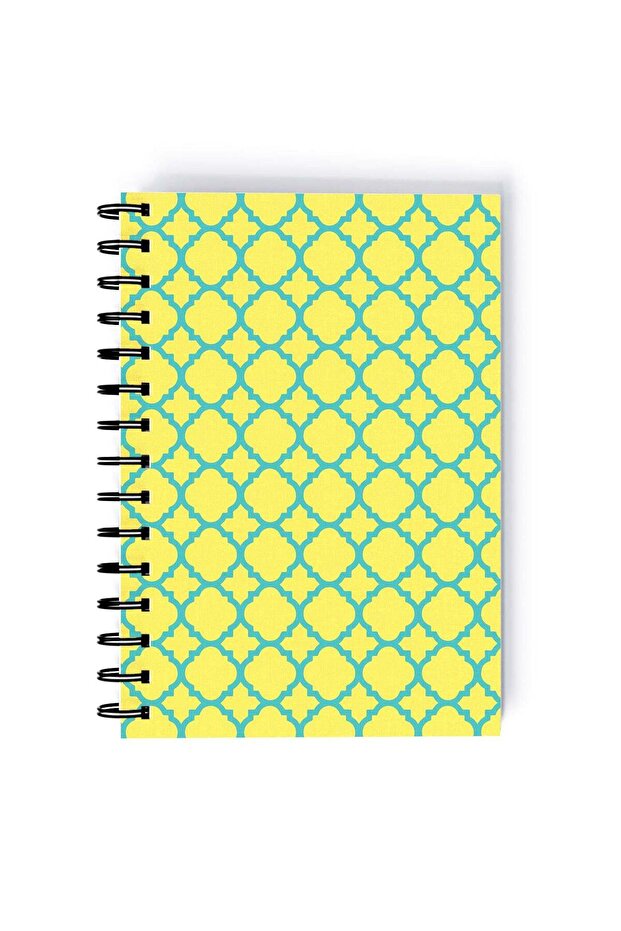 Spiral A5 Notebook Arabic Pattern Circles Green Aesthetics