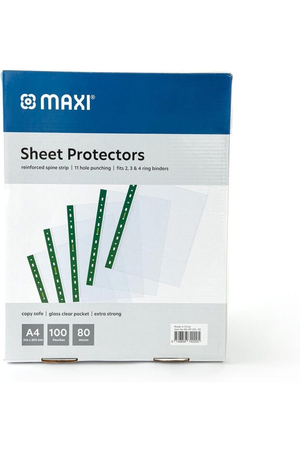 Maxi A4 Sheet Protectors - 80 Micron, 100 Pack
