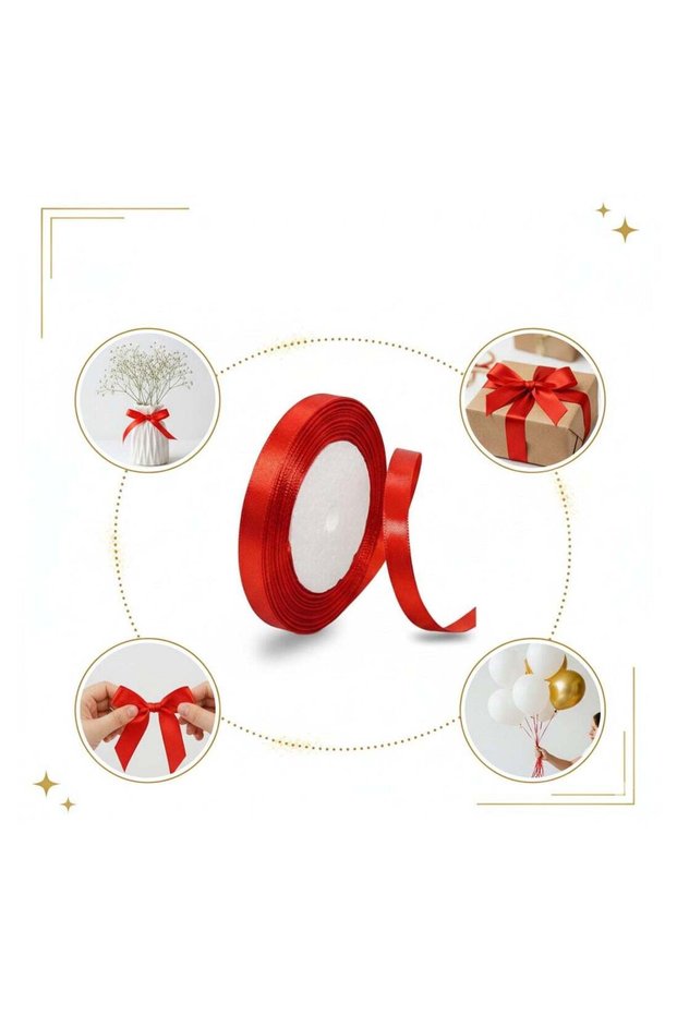 Red Satin Ribbon 12mm x 25 Yards Double Faced Polyester Ribbon for Gift Wrapping Bows Wedding Dec